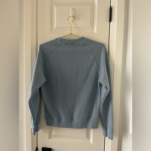 Maison Kitsuné “Fox at Café” Graphic Sweatshirt Small Light Blue 100% Cotton - Picture 7 of 7